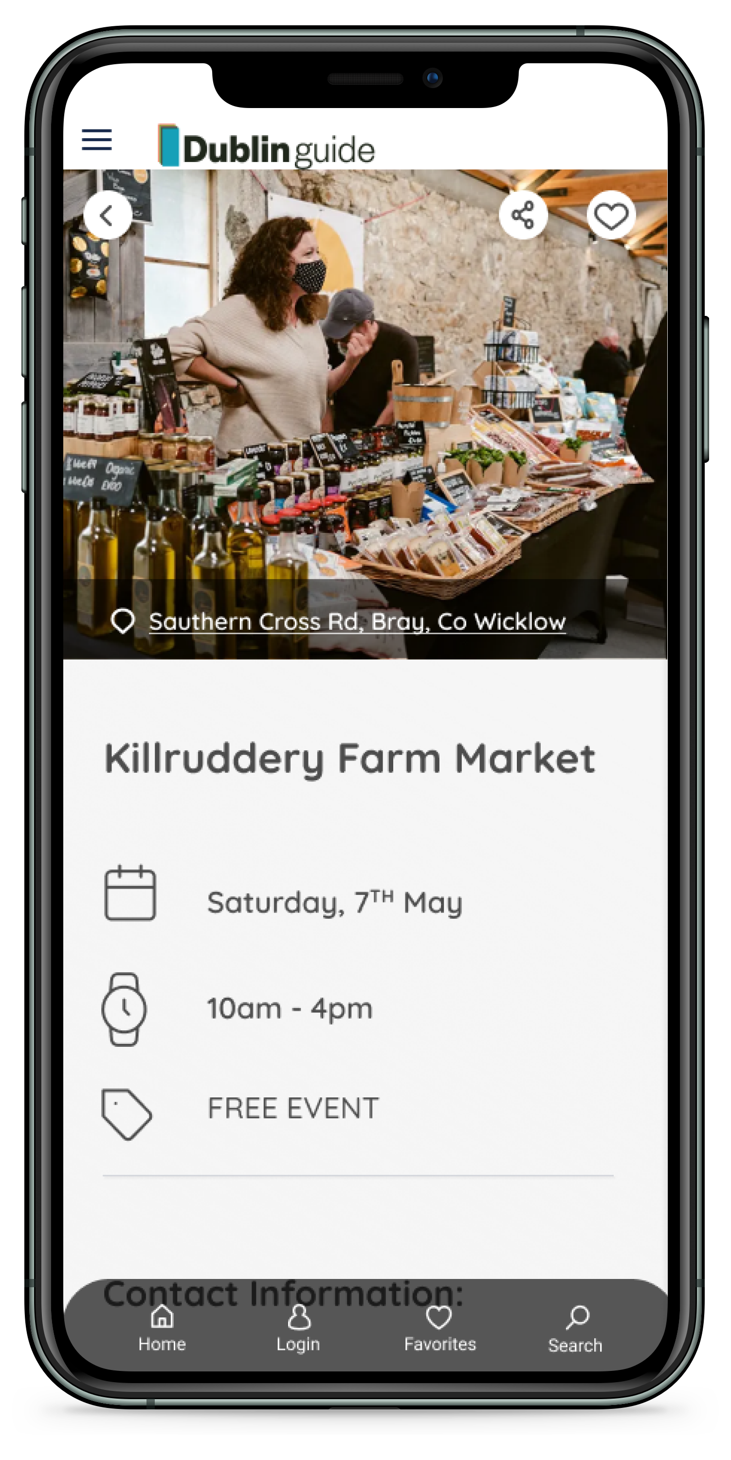 Dublin Guide Mobile Version Event Page Screen