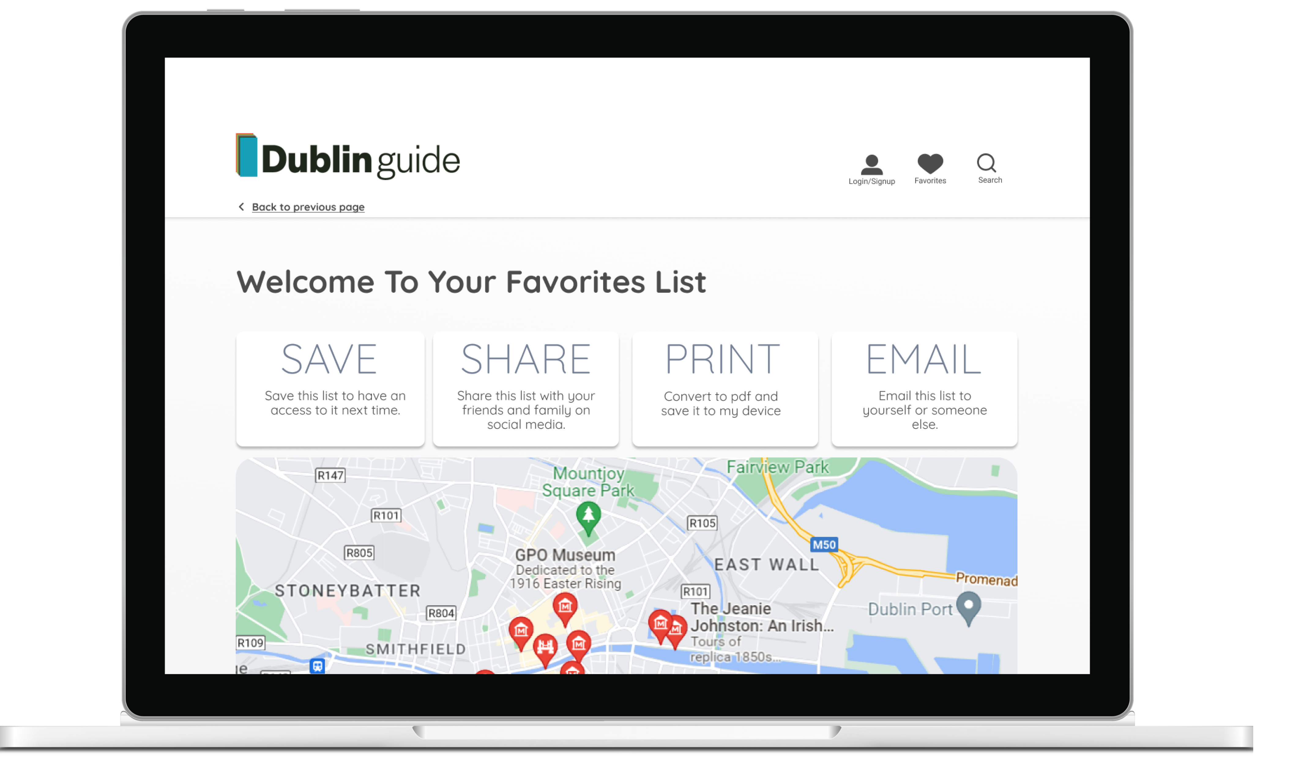 Dublin Guide Favourites Page