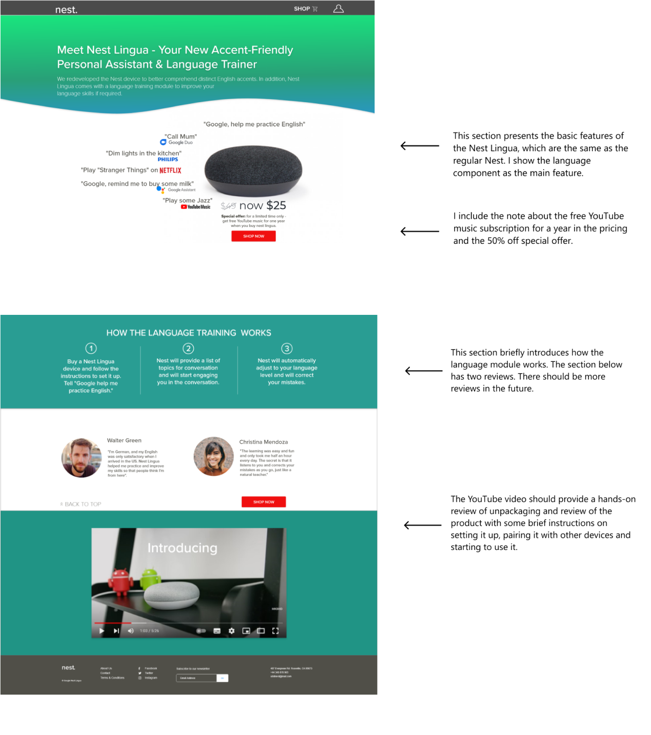 NEST homepage prototype